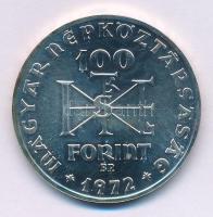 1972. 100Ft Ag "Szent István" T:BU patina Adamo EM39