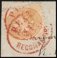 ~1864 15kr ajánlott levél előlapon Velencébe, piros "PEST / RECOMANDIRT" bélyegzéssel / 15...