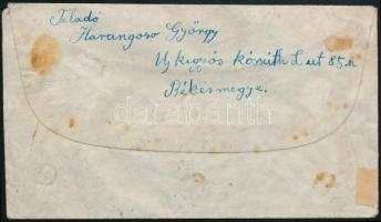1945.febr.9. Levél 80f készpénzes bérmentesítéssel, "ÚJKIGYÓS" szükségbélyegzéssel / Cover...