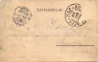 1900 Komárom, Komárno; Tiszti kaszinó, Bor- és Pálinka Mérés. Czike Dénes kiadása / K.u.K. military ...