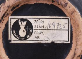 Iparművészeti asztaldísz tál, jelzett, 14x13 cm