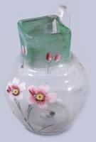 Szecessziós kiöntő, zománcfestett, m: 12 cm