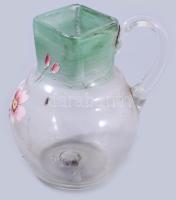 Szecessziós kiöntő, zománcfestett, m: 12 cm