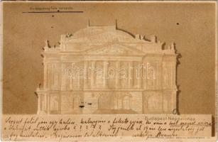 Budapest VIII. Népszínház. Kunstanstalt Kosmos No. 176. fény felé tartandó / hold to light (fl)