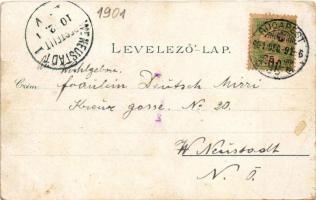 1901 Budapest, Ferenc József tér, Nemzeti Múzeum, Bazilika, Erzsébet körút. Ottmar Zieher Art Nouvea...