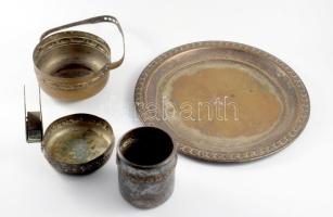 Ezüstözött alpakka asztali szett, d: 25 cm