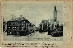 1902 Sopron, Bencés templom (épült 1526), gyógyszertár. Kummert L. kiadása (r)