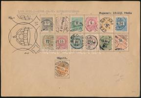 1899 Teljes sor Hírlapbélyeggel albumlap darabon