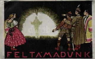 Irredenta propaganda with hungarian folkwear and a scout
