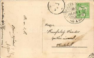 1914 Csíkszentmárton, Sanmartin; Nagyvendéglő, Fő utca. A. Weiser / restaurant, main street (EK)