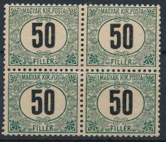 1905 Zöldportó 50f négyestömb 11 3/4 : 12 fogazással (56.000)