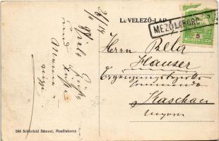 1914 Mezőlaborc, Medzilaborce; indóház, vasútállomás. Schön Sámuel kiadása / railway station (fl)