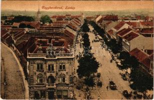 1918 Nagybecskerek, Zrenjanin, Veliki Beckerek; látkép, Kelemen, Kugler Lipót és Fia, Tolveth Károly üzlete / general view, shops (EK)