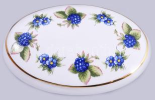 Hollóházi Szeder mintás háromrészes szett, jelzett, hibátlan, m: 24 cm alatt