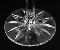 Retro ólomkristály talpas pohár garnitúra, eredeti dobozában, 6 darab, hibátlan, m: 17 cm