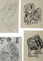 Klf. magyar és külföldi alkotók (Varsányi Pál, Drahos István stb.): 15 db ex libris és kisgrafika. K...