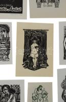 Klf. magyar és külföldi alkotók (Varsányi Pál, Drahos István stb.): 15 db ex libris és kisgrafika. K...