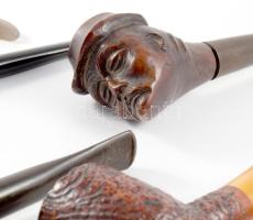 6 darab pipa + tömködő, közte férfi fejes