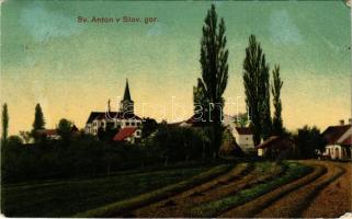 Szentantal, Svaty Anton, Sväty Anton; A. Schretter / látkép / view (felületi kopás / worn surface)