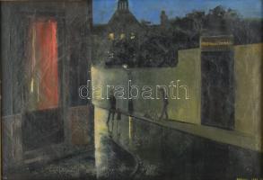 Corini Margit (1897-1982): Párizsi éjjel, 1934. Olaj, vászon, kartonon. Jelezve jobbra lent: Corini ...