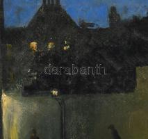 Corini Margit (1897-1982): Párizsi éjjel, 1934. Olaj, vászon, kartonon. Jelezve jobbra lent: Corini ...