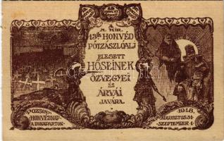 1918 Pozsony, Pressburg, Bratislava; Honvédnap a pozsonyi Duna parton a M. kir. 13. honvéd pótzászlóalj elesett hőseinek özvegyei és árvái javára / WWI K.u.k. Hungarian Army Day for charity s: Suján Pál