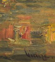 Vincze jelzéssel? Kikötő. Olaj, vászon. Dekoratív fakeretben. 30x40 cm