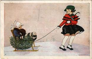 1920 Herzliche Weihnachtsgrüsse / Viennese Art Nouveau. Nr. 1123. s: Mela Koehler (EB)