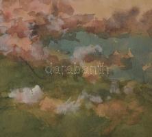 Neogrády Antal (1861-1942): Hazafelé. Akvarell, papír, jelezve jobbra lent. Üvegezett, dekoratív fak...