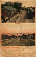 1905 Királyháza, Korolevo, Královo nad Tisou; vasútállomás, gőzmozdony. Görög József kiadása / railway station, locomotive (fl)