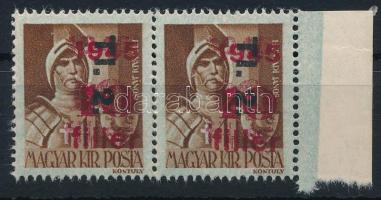 1946 Betűs Tl.2./10f/4f pár kettős felülnyomással (50.000) / double overprint