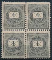1889 Feketeszámú 1kr 4-es tömbben 11 1/2 fogazással