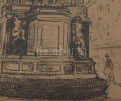 Olvashatatlan jelzéssel: Párizs, Fontaine Moli?re (Moliere-kút), 1924. Rézkarc, papír. Számozott (7/...