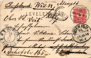 1899 Nagyszeben, Hermannstadt, Sibiu; Blick auf d. kl. Ring u. Raththurm / Várostorony. A. von Paloc...