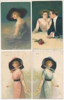 Hölgyek, párok 38 db képeslap közte művészlapok