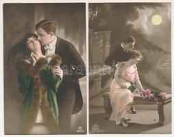 Hölgyek, párok 38 db képeslap közte művészlapok