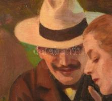 Margitay Tihamér (1859-1922): Pásztoróra (A széptevő). Olaj, vászon, jelezve balra lent, 38×47 cm. A...