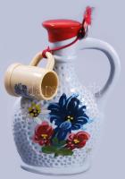 Original Schroffen Enzian osztrák likőr, porcelán flaskában, bontatlan, m: 14 cm