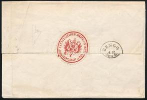 ~1870 3 x 5kr 3. súlyfokozatú, nem ajánlott levélen, "AGRAM" - "ZENGG" / Mi 37 x...