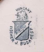 Ficher virág mintás áttört váza. Kézzel festett, későbbi festés, jelzett. Hibátlan 27 cm