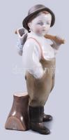 Zsolnay korsós kisfiú, kézzel festett, jelzett, kopásokkal, hibátlan m: 20 cm