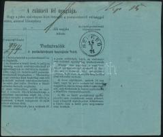 1871 15kr postautalványon "DEWA" - "SZEGED". Magas katalógus érték, ritkán látha...