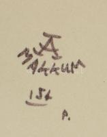 Makkum kézzel festett dísztál, Kézzel festett, jelzett, hibátlan d 27 cm