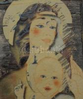 Szyksznian Wanda (1948-): Anya gyermekével, 2004. Computer print, merített papír, jelzett, számozott...