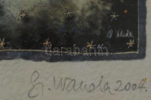 Szyksznian Wanda (1948-): Anya gyermekével, 2004. Computer print, merített papír, jelzett, számozott...