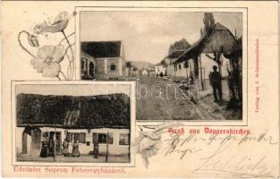 Fertőfehéregyháza, Fehéregyháza, Donnerskirchen; utca, üzlet. J. Schratzenthaler / street, shop. Art Nouveau, floral (fl)