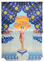 Mayer Gyula (1942-2002): Hollywood, Hollywood, rendezte: Gene Kelly, MOKÉP plakát, szakadásokkal, sarokhiányokkal, 57×39 cm