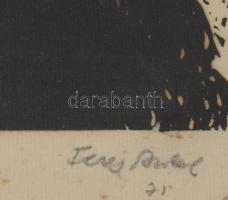 Fery Antal (1908-1994): Michelangelo. Fametszet, papír, jelzett, apró foltokkal, üvegezett fakeretbe...