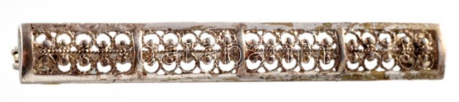 Ezüst (Ag) gyűrűbross és nyaklánc, közte jelzett, nettó 16,3g