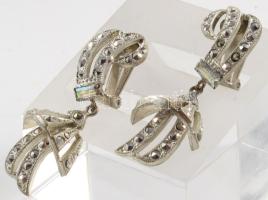 Art deco ródium ékszer szett markazitokkal. Nyakék, fülbevaló